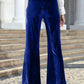 High - Waisted Wide Leg Velvet Pants - Oh she Rose