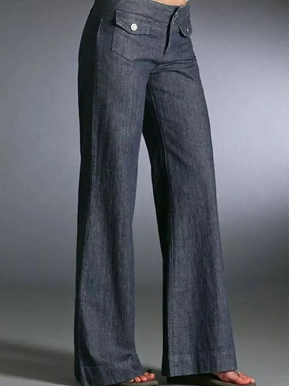 High - Waisted Wide - Leg Wash Jeans - Oh she Rose