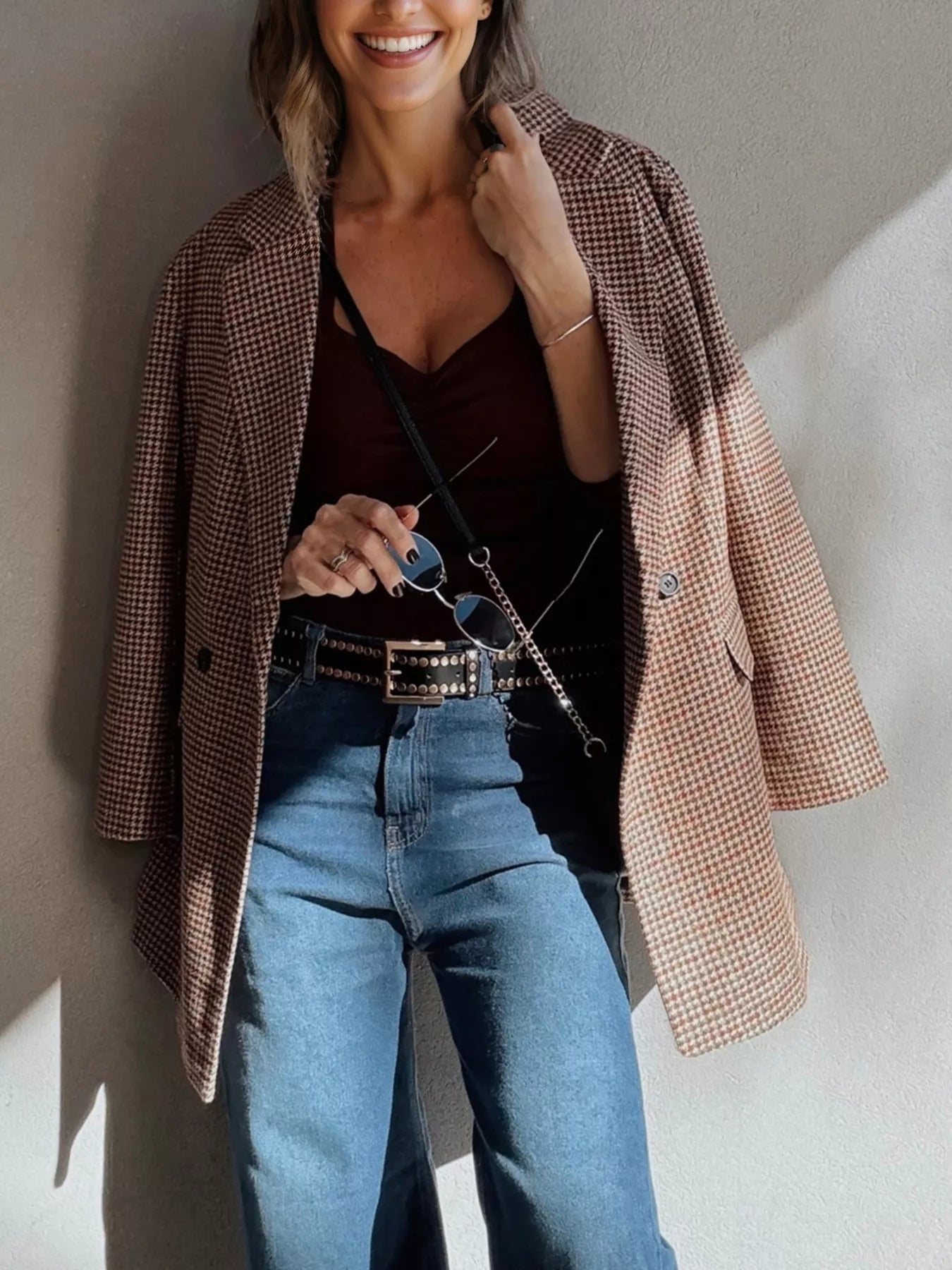 Houndstooth Blazer - Oh she Rose