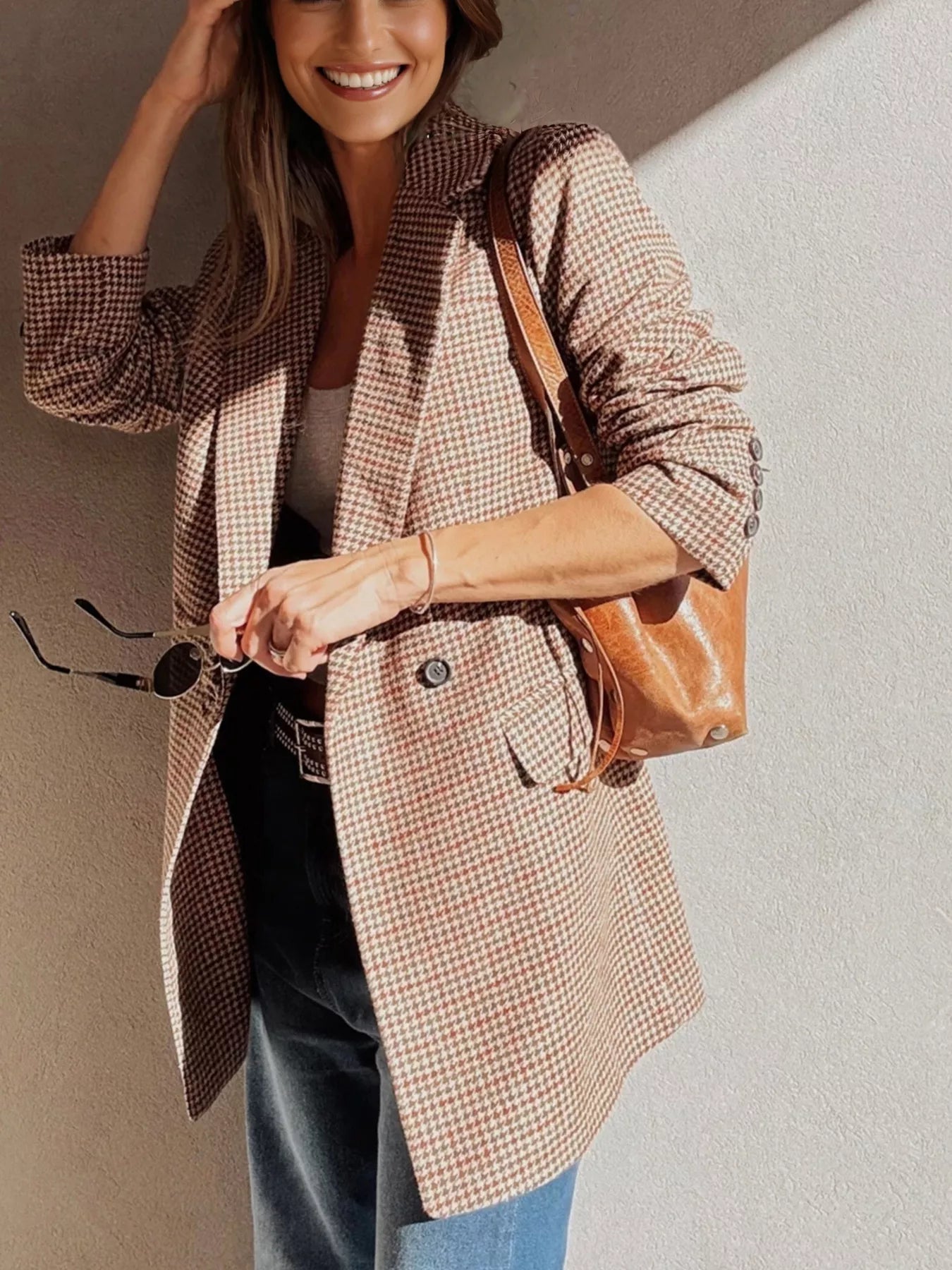 Houndstooth Blazer - Oh she Rose