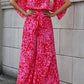 Leopard Belted Wide Leg Jumpsuit - Oh she Rose