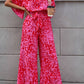 Leopard Belted Wide Leg Jumpsuit - Oh she Rose