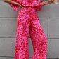 Leopard Belted Wide Leg Jumpsuit - Oh she Rose