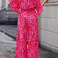 Leopard Belted Wide Leg Jumpsuit - Oh she Rose