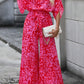 Leopard Belted Wide Leg Jumpsuit - Oh she Rose