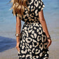 Leopard Notched Tie Waist Midi Dress - Oh she Rose