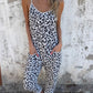 Leopard Sleeveless Jumpsuit with Pockets - Oh she Rose