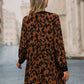 Leopard Tie Neck Long Sleeve Dress - Oh she Rose