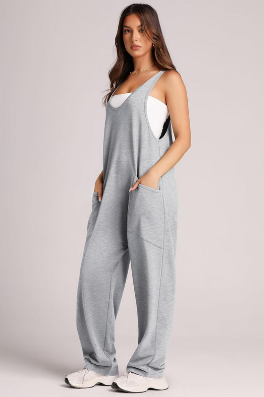 Lovelet V - Neck Wide Strap Overalls - Oh she Rose