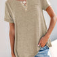 Notched Short Sleeve T-Shirt - Oh she Rose