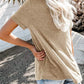 Notched Short Sleeve T-Shirt - Oh she Rose