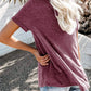 Notched Short Sleeve T-Shirt - Oh she Rose