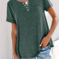 Notched Short Sleeve T-Shirt - Oh she Rose