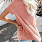 Notched Short Sleeve T-Shirt - Oh she Rose