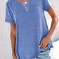 Notched Short Sleeve T-Shirt - Oh she Rose