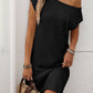 One Shoulder Mini Sweater Dress - Oh she Rose