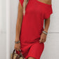 One Shoulder Mini Sweater Dress - Oh she Rose