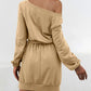 One Shoulder Tie Waist Dress - Oh she Rose