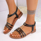 Open Toe Flat Sandals - Oh she Rose