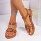 Open Toe Flat Sandals - Oh she Rose