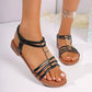 Open Toe Flat Sandals - Oh she Rose