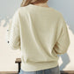 Perfee Heart Round Neck Long Sleeve Knit Top - Oh she Rose