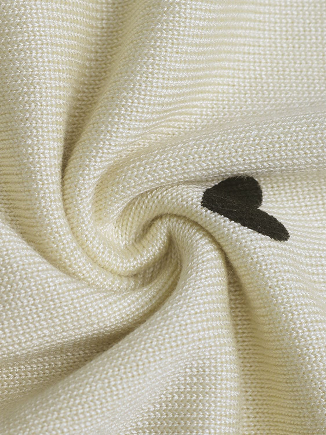 Perfee Heart Round Neck Long Sleeve Knit Top - Oh she Rose