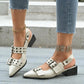 Point Toe Block Heels Slingback Pumps - Oh she Rose