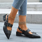Point Toe Block Heels Slingback Pumps - Oh she Rose