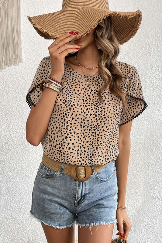 Pom Pom Petal Sleeve Blouse - Oh she Rose