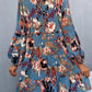 Printed Balloon Sleeve Mini Dress - Oh she Rose