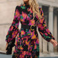 Printed Balloon Sleeve Mini Dress - Oh she Rose
