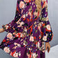 Printed Balloon Sleeve Mini Dress - Oh she Rose