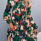 Printed Balloon Sleeve Mini Dress - Oh she Rose