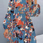 Printed Balloon Sleeve Mini Dress - Oh she Rose