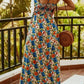Printed Spaghetti Strap Maxi Dress - Oh she Rose