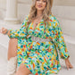 Printed Surplice Long Sleeve Mini Dress - Oh she Rose
