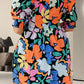 Printed V - Neck Short Sleeve Mini Dress - Oh she Rose
