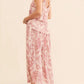 Printed V - Neck Sleeveless Dress - Oh she Rose