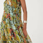 Printed V - Neck Sleeveless Dress - Oh she Rose