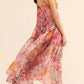 Printed V - Neck Sleeveless Dress - Oh she Rose