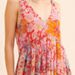 Printed V - Neck Sleeveless Dress - Oh she Rose