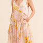 Printed V - Neck Sleeveless Dress - Oh she Rose