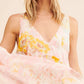 Printed V - Neck Sleeveless Dress - Oh she Rose