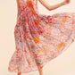 Printed V - Neck Sleeveless Dress - Oh she Rose
