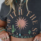 RISE WITH THE SUN Graphic Round Neck Short Sleeve T-Shirt - Oh she Rose