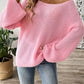 Round Neck Long Sleeve Sweater - Oh she Rose