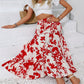 Ruffled Hem Printed Midi Skirt - Oh she Rose