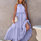 Ruffled Sleeveless Tiered Maxi Dress with Pockets - Oh she Rose