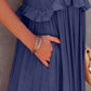 Ruffled Sleeveless Tiered Maxi Dress with Pockets - Oh she Rose